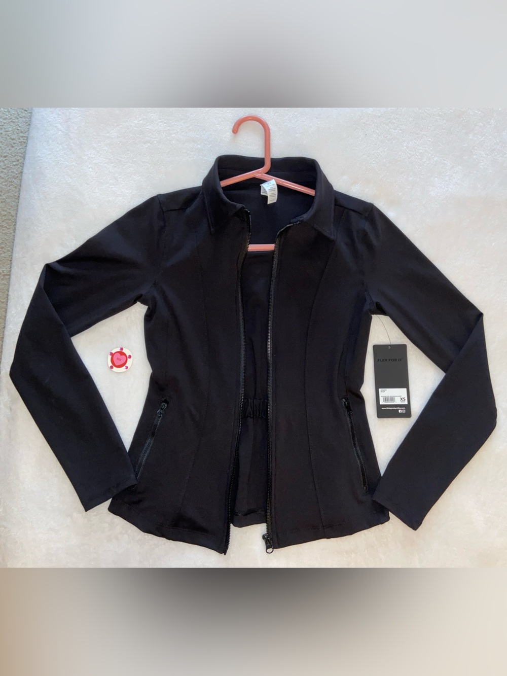 90 Degree By Reflex Black Women's Zip Front Jacket